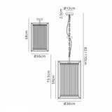 6 Light 2 Tier Pendant in Antique Brass with Clear Crystals (1230CHA81E)