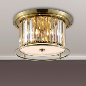 4 Light Flush in Antique Brass with Clear Crystals (1230CHA80H)