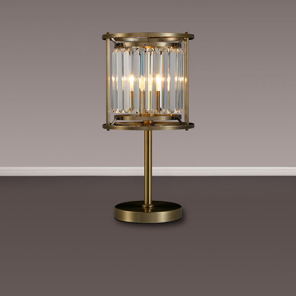 1 Light Table Lamp in Antique Brass with Clear Crystals (1230CHA81L)