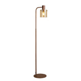 1 Light Floor Lamp, Mocha / Amber Glass (1230CHE22D)