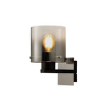 1 Light Single Wall Lamp, Black / Smoke Fade Glass (1230CHE15A)