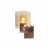1 Light Single Wall Lamp, Mocha / Amber Glass (1230CHE20A)