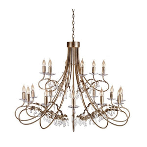 18 Light Chandelier – Silver/Gold with crystals (0178CHR18)