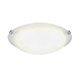 2 light Flush Fitting 30 cm diameter Frosted Alabaster Glass with Polished Chrome details (1230CLED0389)