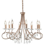 8 Light Chandelier – Silver/Gold with crystals (0178CHR8)
