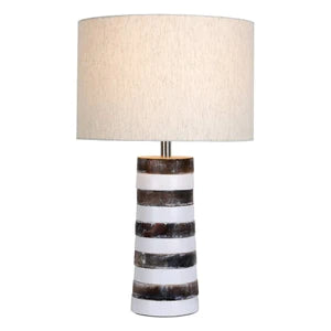 Nautical Distressed Black and white Table Lamp complete with white Linen  Shade (0183JUR4248)