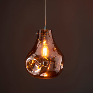 1 light Pendant Copper Glass 32cm diameter (0711IRI99790)