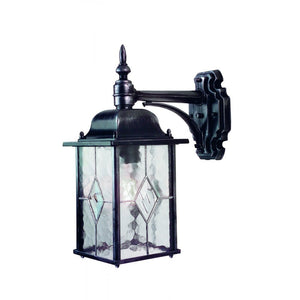 Traditional outdoor downward lantern  - Black and Silver (0178WEXWX2)