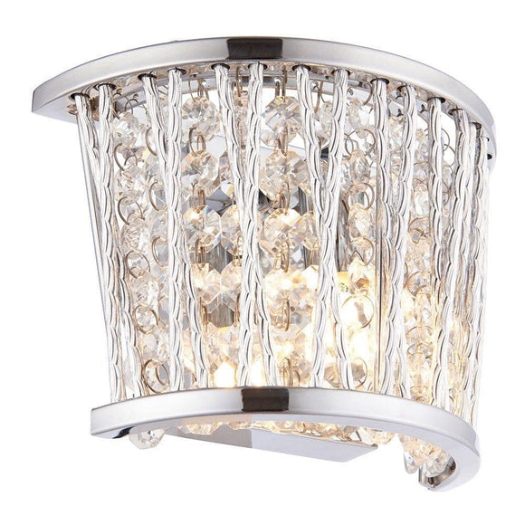 Sophisticated 1 light Wall light Polished Chrome with Crystals (0711SOP76698)