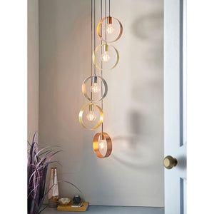 On Trend 5 light Cluster Gold, Copper and Satin Chrome (0711HOO81923)