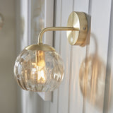1 light Wall Light in Satin Brushed Gold with Champagne Glass (0711DIM91970)