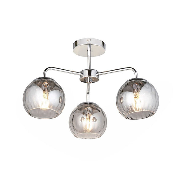 Modern Classic Styling 3 Light Pendant Polished Chrome with Smoked Glass (0711DIM97971)