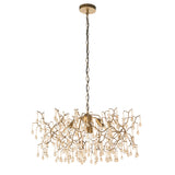Aged gold branch chandelier with glass droplets (0711BRA81675)