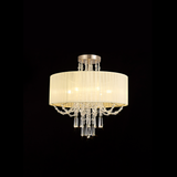 Genevieve Semi-Flush With Ivory Cream Shade 6 Light E14 French Gold/Crystal (1230IL31757)