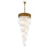 23 Light Ceiling Pendant in Brass finish with Clear Sculpted Glass (1230GEN29A)