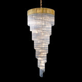 31 Light Ceiling Pendant in Brass finish with Clear Sculpted Glass (1230GEN30A)