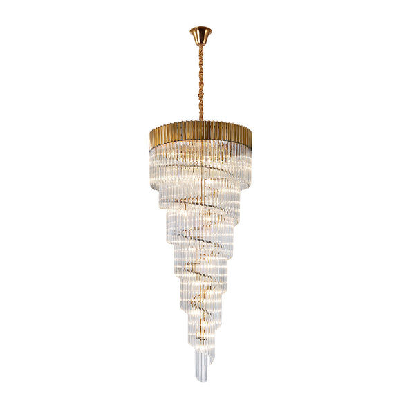 31 Light Ceiling Pendant in Brass finish with Clear Sculpted Glass (1230GEN30A)