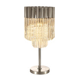 3 Light Table Lamp in Polished Nickel finish with Clear Sculpted Glass (1230GEN41B)