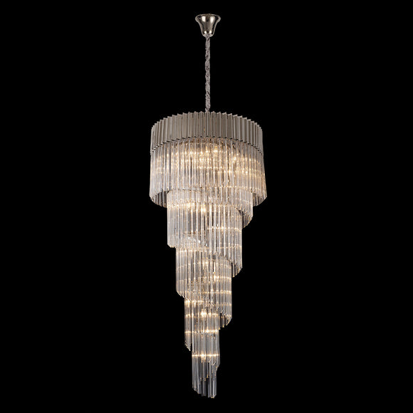 23 Light Ceiling Pendant in Polished Nickel finish with Clear Sculpted Glass (1230GEN35A)