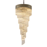 31 Light Ceiling Pendant in Polished Nickel finish with Clear Sculpted Glass (1230GEN34A)