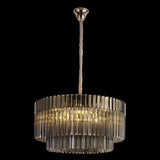 12 Light Ceiling Pendant in Polished Nickel finish with Smoked Sculpted Glass (1230GEN60G)
