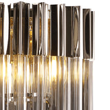 3 Light Table Lamp in Polished Nickel finish with Smoked Sculpted Glass (1230GEN66G)