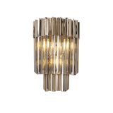 3 Light Wall Light in Polished Nickel finish with Smoke Sculpted Glass (1230GEN67G)