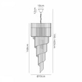 23 Light Ceiling Pendant in Matt Black finish with Clear Sculpted Glass (1230GEN63C)