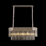 5 Light Rectangle Pendant in Polished Nickel finish with Smoked Sculpted Glass (1230GEN58G)
