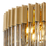 7 Light Flush Ceiling Light in Brass finish with Smoked Sculpted Glass (1230GEN57B)