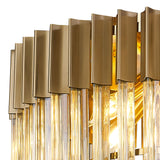 7 Light Flush Ceiling Light in Brass finish with Cognac Sculpted Glass (1230GEN57A)