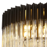 7 Light Flush Ceiling Light in Matt Black finish with Cognac Sculpted Glass (1230GEN57D)