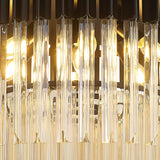 7 Light Flush Ceiling Light in Matt Black finish with Cognac Sculpted Glass (1230GEN57D)
