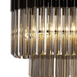 5 Light Rectangle Pendant in Matt Black finish with Smoked Sculpted Glass (1230GEN58E)
