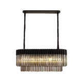 5 Light Rectangle Pendant in Matt Black finish with Smoked Sculpted Glass (1230GEN58E)