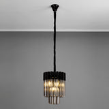 4 Light Ceiling Pendant in Matt Black finish with Smoked Sculpted Glass (1230GEN61E)