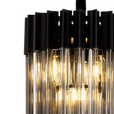 4 Light Ceiling Pendant in Matt Black finish with Smoked Sculpted Glass (1230GEN61E)