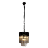 4 Light Ceiling Pendant in Matt Black finish with Smoked Sculpted Glass (1230GEN61E)