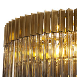 12 Light Ceiling Pendant in Brass finish with Smoked Sculpted Glass (1230GEN60B)