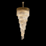 31 Light Ceiling Pendant in Brass finish with Cognac Sculpted Glass (1230GEN64A)