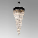 31 Light Ceiling Pendant in Matt Black finish with Clear Sculpted Glass (1230GEN64C)