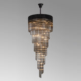 31 Light Ceiling Pendant in Matt Black finish with Smoked Sculpted Glass (1230GEN64E)