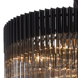 31 Light Ceiling Pendant in Matt Black finish with Smoked Sculpted Glass (1230GEN64E)