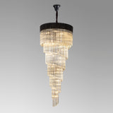 31 Light Ceiling Pendant in Matt Black finish with Cognac Sculpted Glass (1230GEN64D)