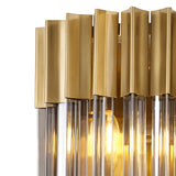 3 Light Wall Light in Brass finish with Smoked Sculpted Glass (1230GEN67B)