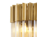 3 Light Wall Light in Brass finish with Cognac Sculpted Glass (1230GEN67A)