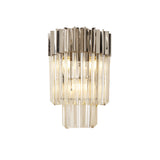 3 Light Wall Light in Polished Nickel finish with Cognac Sculpted Glass (1230GEN67F)