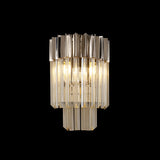 3 Light Wall Light in Polished Nickel finish with Cognac Sculpted Glass (1230GEN67F)