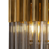 3 Light Table Lamp in Brass finish with Smoked Sculpted Glass (1230GEN66B)