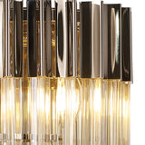 3 Light Table Lamp in Polished Nickel finish with Cognac Sculpted Glass (1230GEN66F)